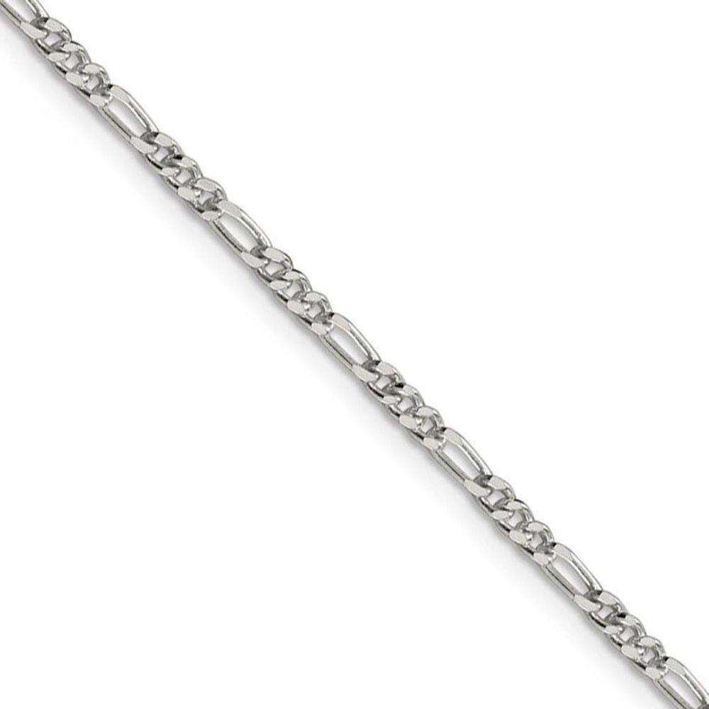 2.5mm Sterling Silver Solid Figaro Chain Necklace, 20 Inch